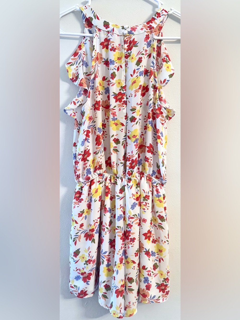 Le Lis Women's White Bright Floral Sleeveless Smocked Waist Romper Size S - Picture 3 of 11
